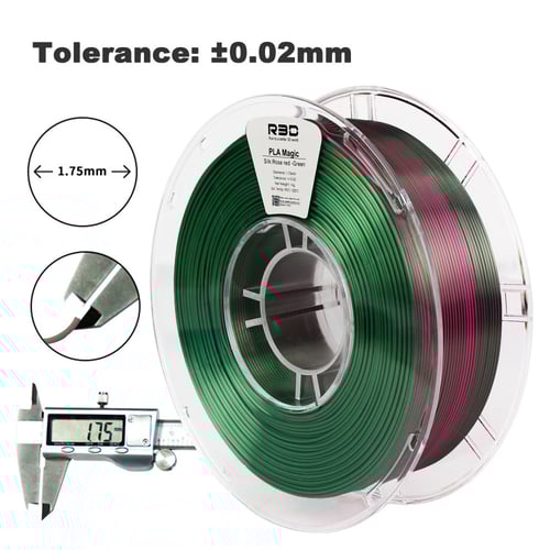 R3D Magic PLA (Rose red-Green) 3D Printing Filamen...