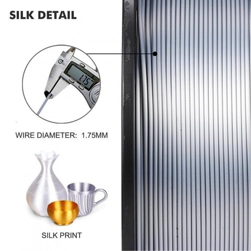 SUNLU Silk PLA+ (Silver) 3D Printing Filament 1.75...
