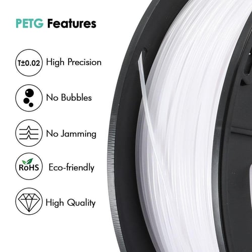 SUNLU PETG (White) 3D Printing Filament 1.75Ø, 1kg