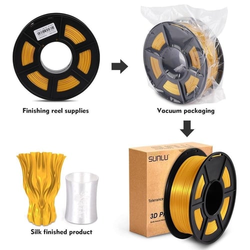 SUNLU Silk PLA+ (Light Gold) 3D Printing Filament...