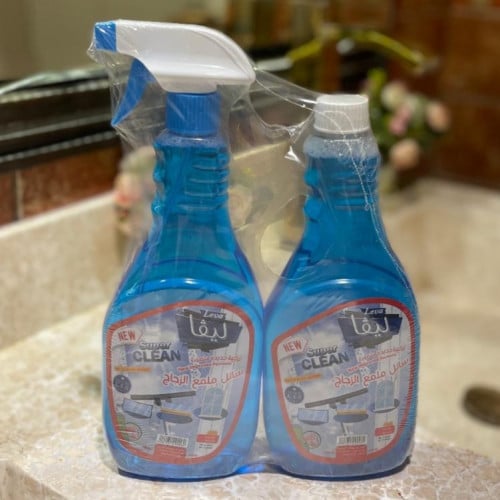 ملمع ومنظف زجاج 650 ملي 1+1