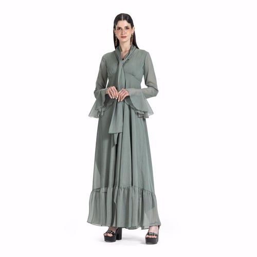 Maison Ein Shimmer Chiffon Lined Maxi Dress