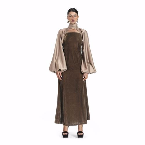 Maison Ein Velvet & Silk Maxi Dress