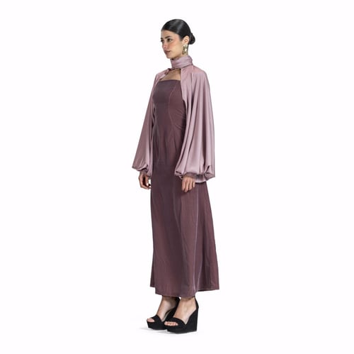 Maison Ein Velvet & Silk Maxi Dress