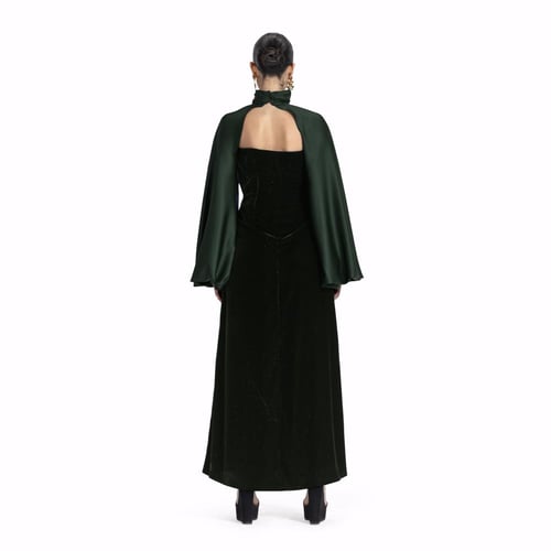 Maison Ein Velvet & Silk Maxi Dress