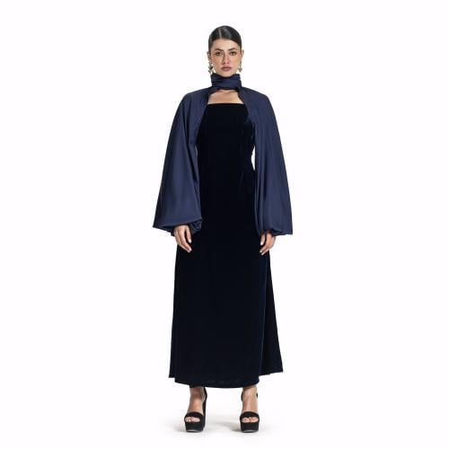Maison Ein Velvet & Silk Maxi Dress