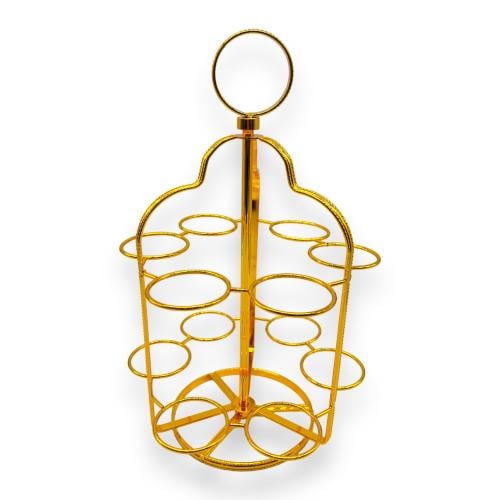 ستاند فناجيل قهوة ذهبي 12 خانة