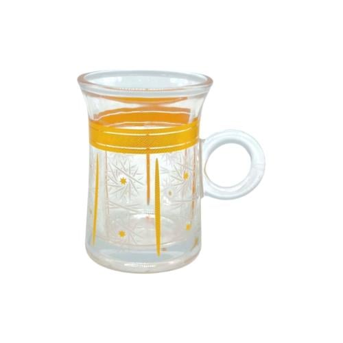 طقم فناجيل شاي ذهبي 6 قطع