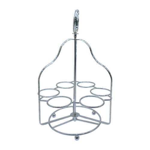 شيالة فناجيل قهوة فضي 6 خانة