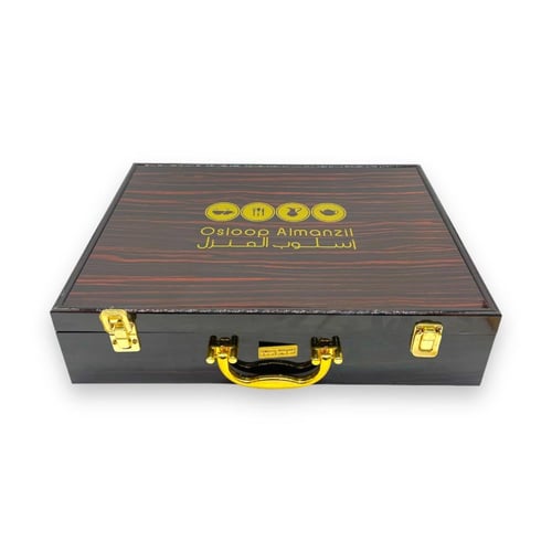 شنطة ملاعق فضي وذهبي 72 قطعة