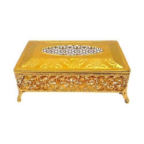 علبة منديل أكرليك ذهبي