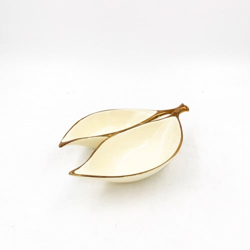 صحن تقديم قسمين سيراميك - مقاس صغير