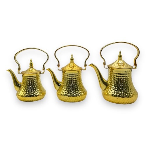 ابريق شاي 3 قطع لون ذهبي