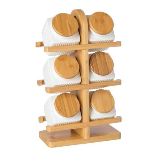 طقم بهارات 6 قطع ابيض