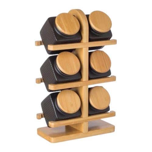 طقم بهارات 6 قطع اسود