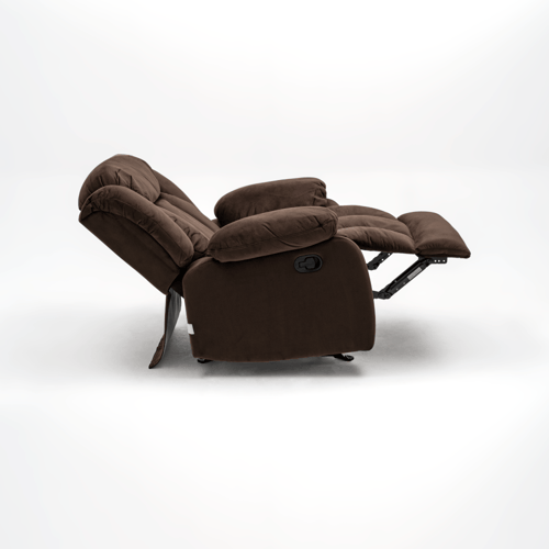 كرسي استرخاء هزاز بني I قماش قطيفة