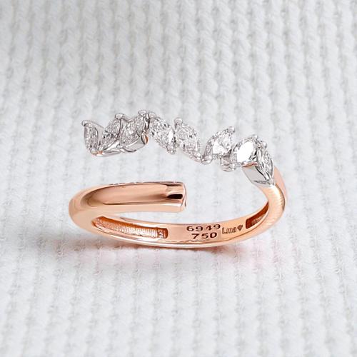 خاتم الماس ماركيز على ذهب ابيض و روز 63960