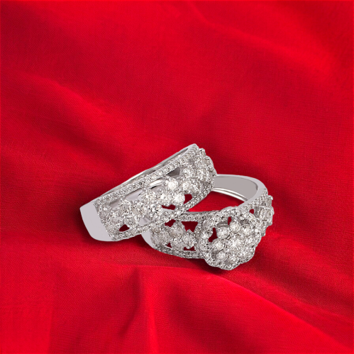 خاتم الماس برلنت على ذهب ابيض W776-105