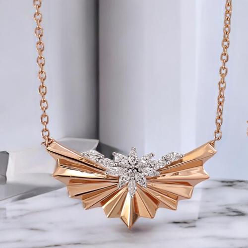 عقد الماس سلتيرات على ذهب روز w784-212