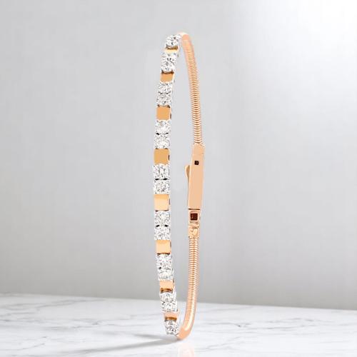 اسوارة الماس برلنت ذهب ابيض و روز W784-2