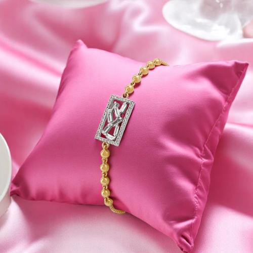 اسوارة الماس باقيت و برلنت على ذهب ابيض و اصفر W75...