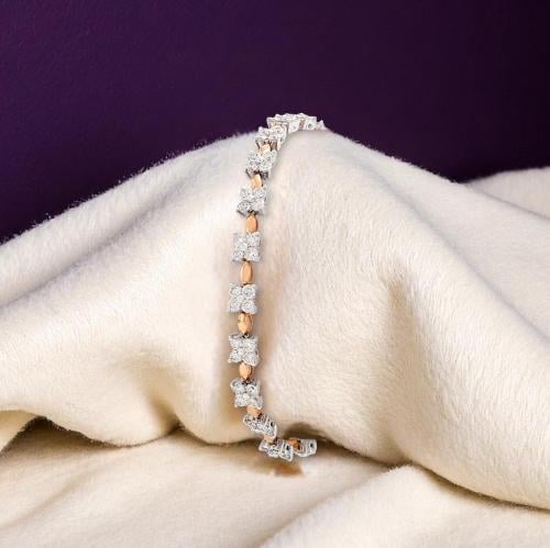 اسوارة الماس برلنت على ذهب ابيض و اصفر W784-40