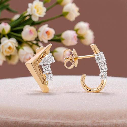 حلق الماس سلتيرات على ذهب ابيض و روز 63772