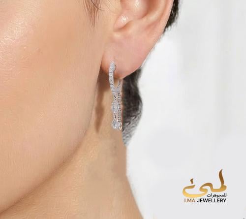 حلق الماس برلنت على ذهب ابيض 63301