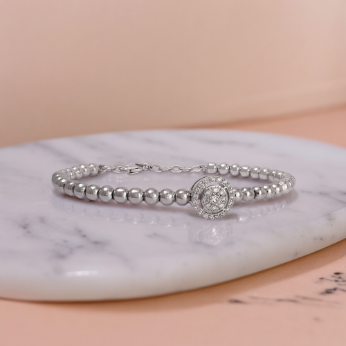 اسوارة الماس برلنت على ذهب ابيض W673-156