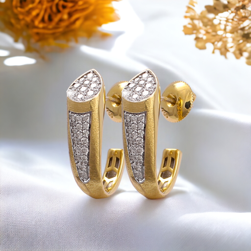 حلق الماس برلنت على ذهب اصفر W759-37