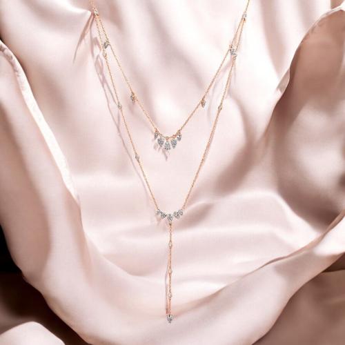 عقد الماس برلنت على ذهب روز W797-33