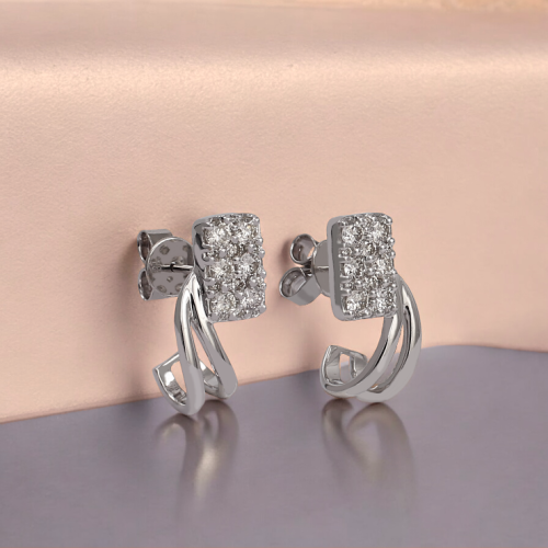 حلق الماس برلنت على ذهب ابيض W776-37