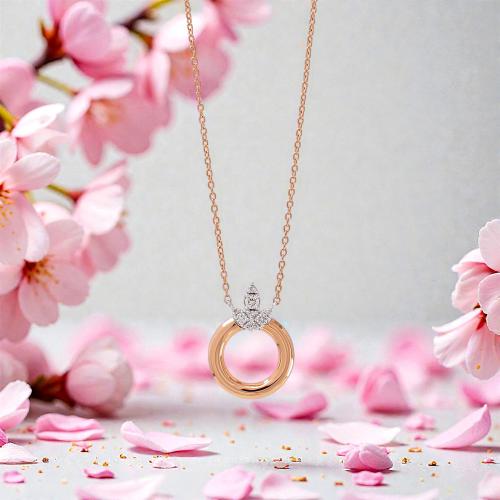 عقد الماس برلنت على ذهب ابيض ابيض و روز 63884