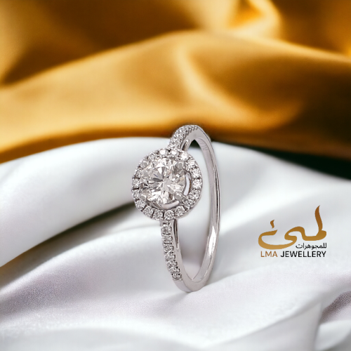 خاتم الماس على ذهب ابيض w678-31