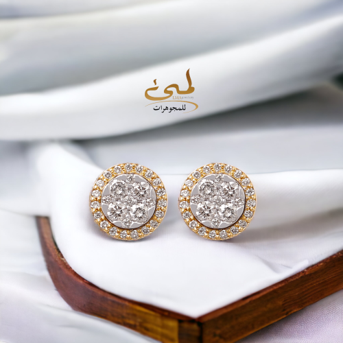 حلق الماس على ذهب لونين w702-50