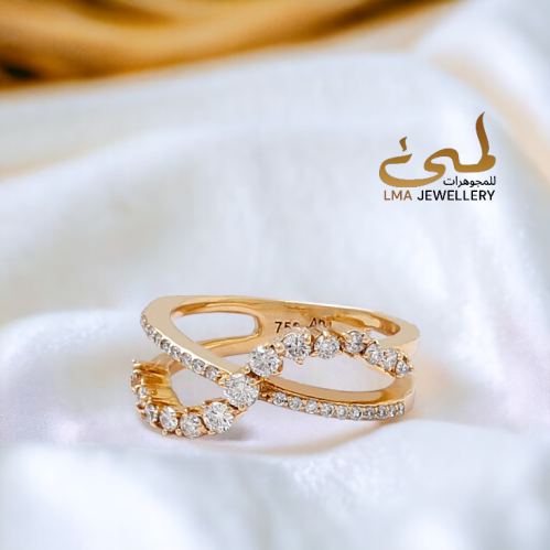 خاتم الماس على ذهب اصفر w695-627