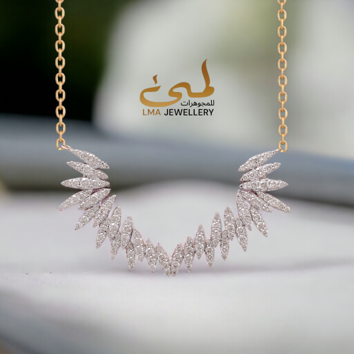 عقد الماس برلنت على ذهب روز w757-118