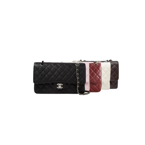 chanel classic flap bag 23cm - silver