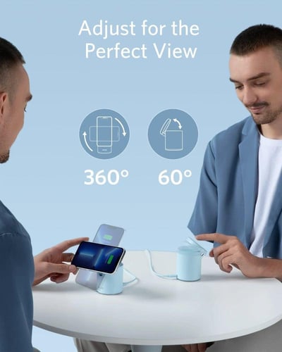 شاحن مغناطيسي لاسلكي MagGO انكر مزود بمخرج تايب سي...