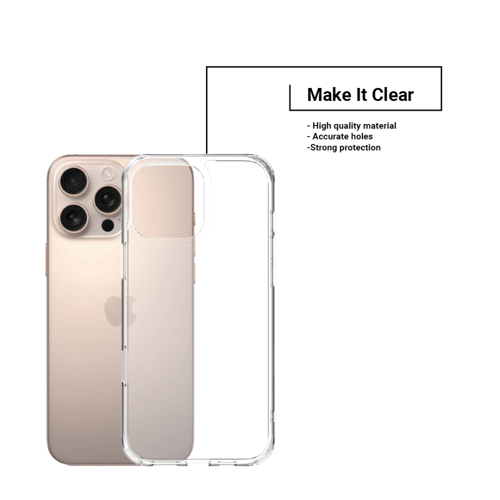 بكج زوندا للايفون 16برو ثلاثة في واحد- حماية شفافه