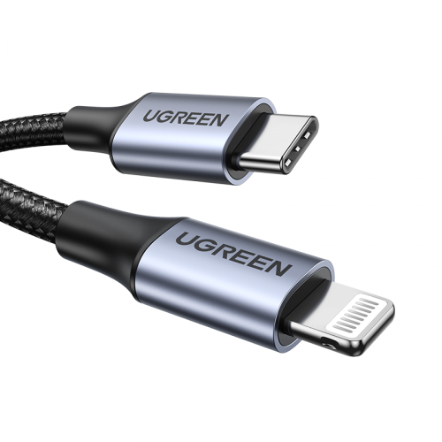 سلك شاحن يوجرين من USB-C إلى آيفون مضفر بطول 2 م -...