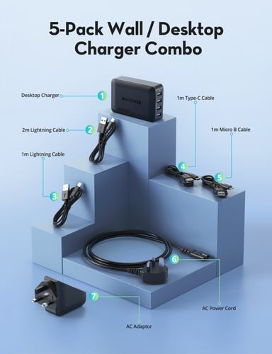 باكج من راف بور منصة شحن و اربع اسلاك متنوعة من را...