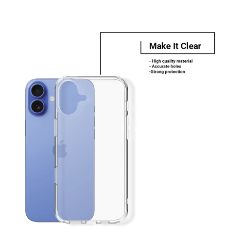 بكج زوندا للايفون 16بلس ثلاثة في واحد- حماية شفافه