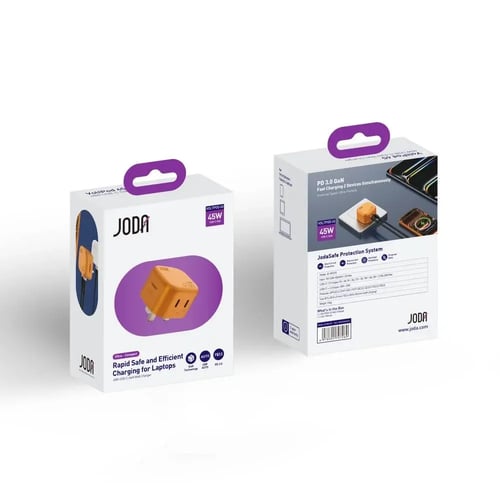شاحن جداري JODA فولت بود بقوة 45 واط بمنفذين تايب...