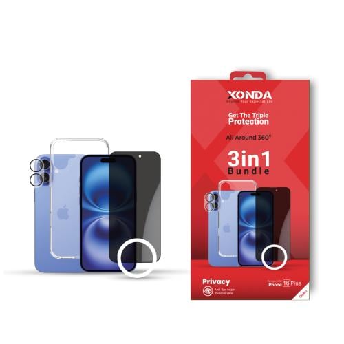 بكج زوندا للايفون 16 بلس ثلاثة في واحد - حماية خصو...