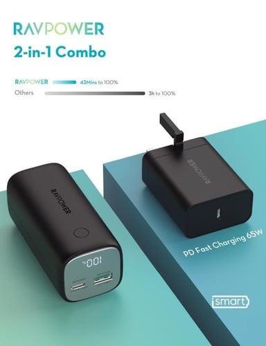 عرض راف باور - بطارية بسعة 10000 ملي امبير 30 واط...