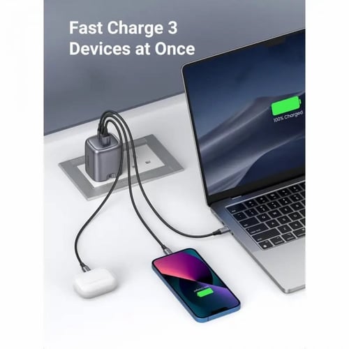 يوجرين شاحن جداري نكسود بمنفذين PD وبمنفذ USB بتقن...