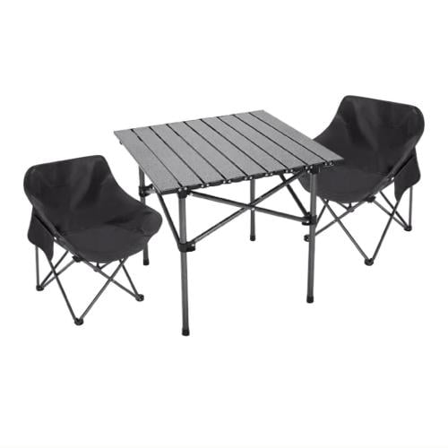 مجموعه الطلعه كرسيين وطاوله قابله للطي