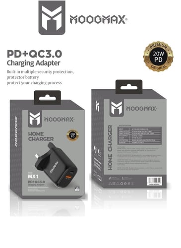 رأس شاحن أصلي أسود بقوة 20 واط ذو منفذين يو اس بي...