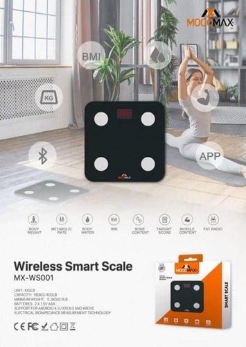 ميزان رقمي الذكي لقياس الوزن والدهون من موج ماكس